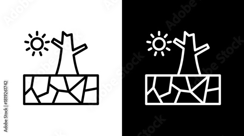 Drought  White Icon Set Design