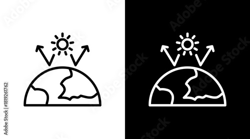Greenhouse Effect  White Icon Set Design
