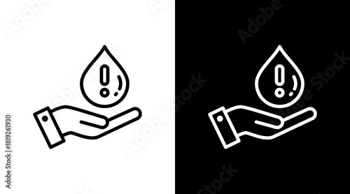 Water Scarcity  White Icon Set Design