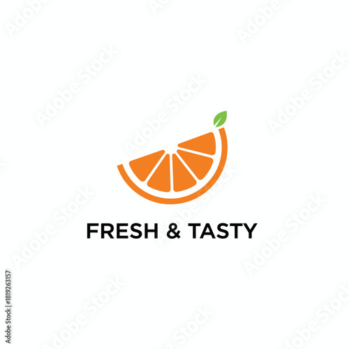 Minimalist Orange Slice Fruit Logo