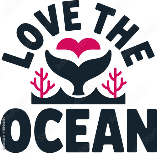 Show your love for the ocean with this cute whale tail and coral design today