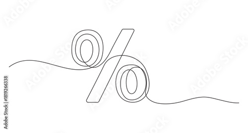 Percentage Symbol Drawn with a Single Continuous Line