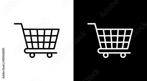 Shopping Cart  White Icon Set Design