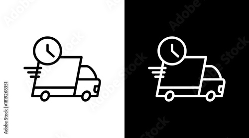 Fast Delivery  White Icon Set Design
