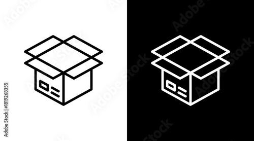 Open Box  White Icon Set Design