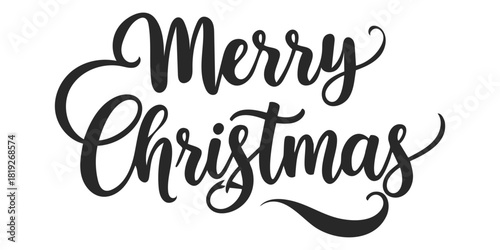 Merry Christmas hand lettering calligraphy