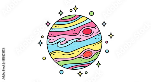 Colorful cosmic sphere with sparkling stars an imaginative space wonder artwork