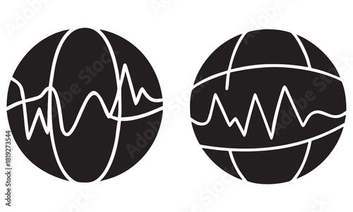 Sports Ball Icons – Black and White Baseball, Soccer, and Basketball Silhouette Set