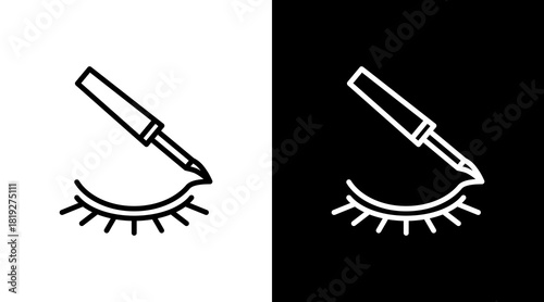 Eyeliner  White Icon Set Design