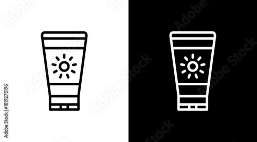 Sunscreen  White Icon Set Design