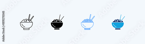 Rice Multiple Icon Illustration Vector