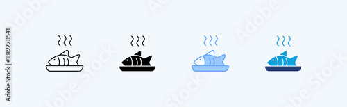 Fish Multiple Icon Illustration Vector