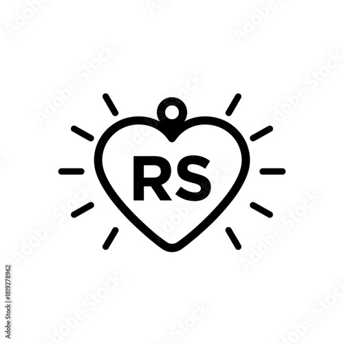 Abstract arrow with heart tip built from letters