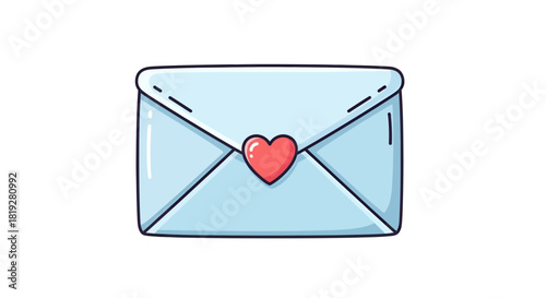 Charming heart sealed envelope illustration symbolizing love and heartfelt communication for