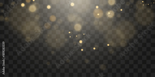 Vector bokeh lights effect isolated on transparent background. Soft blured bokeh and lights png