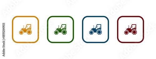 tractor icon vector illustration. tractor icon in different color design.