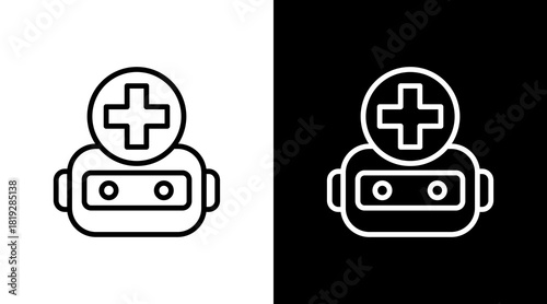 Medical Chatbot  White Icon Set Design