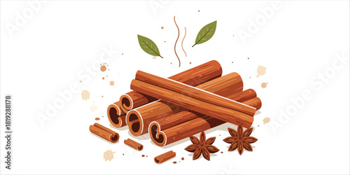 Aromatic cinnamon sticks A bold yet minimalist composition with handcrafted textures, geometric forms, and clean color blocks. A modern and elegant design that balances simplicity with artistic warmth