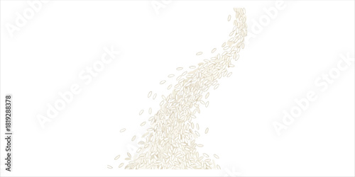 Falling rice  A bold yet minimalist composition with handcrafted textures, geometric forms, and clean color blocks. A modern and elegant design that balances simplicity with artistic warmth on white b