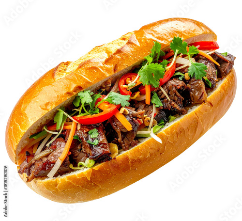 Banh mi street food style isolated object