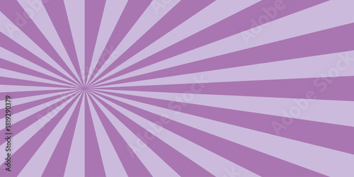 Abstract vibrant, radial sunburst background with alternating bright porple and colourful ray. Symmetrical pattern with dynamic energy and motion.. Promotional Banner or Cool Digital Design Element.