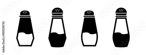salt and pepper shaker icon vector illustration. salt and pepper shaker in black style.