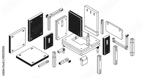 Isometric Exploded View of Electronic Components.