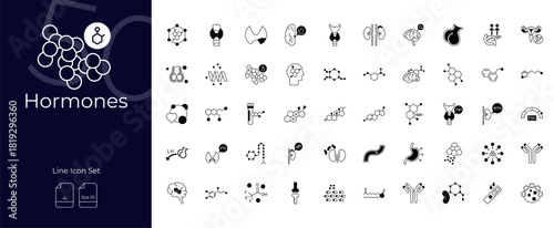 Hormones Duotone Editable Icons set