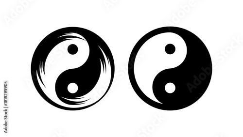 Yin-Yang symbol, black isolated silhouette