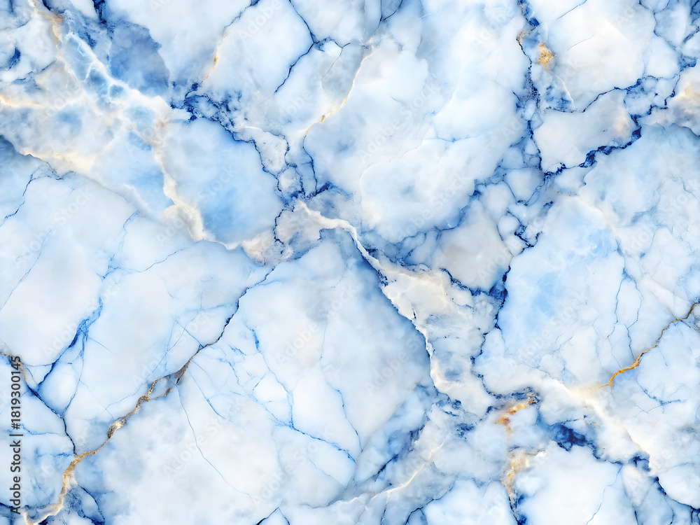 Obraz premium Abstract blue marble texture with veins isolated on white background