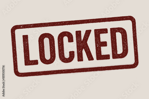 Grunge style locked stamp design on light background