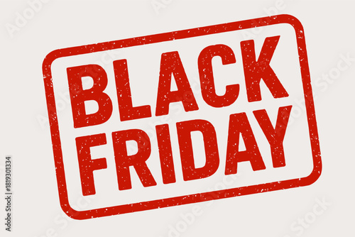 Bold black friday red grunge stamp design for shopping promotion