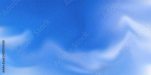 Blue sky gradient mesh gradation seamless bg with noise texture. Abstract cloudy vector illustration. Blurred ombre watercolour background with grain pattern