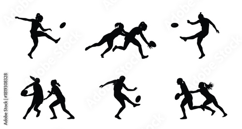 Women’s Australian Rules Football silhouettes