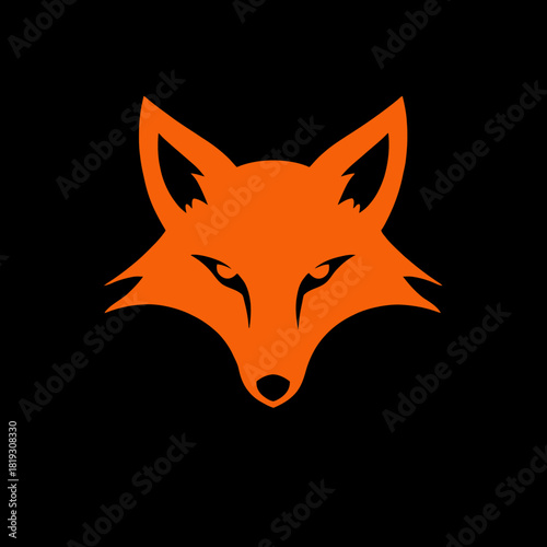 Fox Head Illustration Against Black Background
