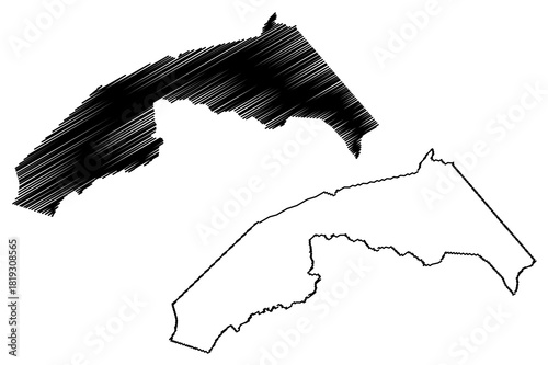 Antonio Goncalves municipality (Bahia state, Municipalities of Brazil, Federative Republic of Brazil) map vector illustration, scribble sketch Antonio Goncalves map