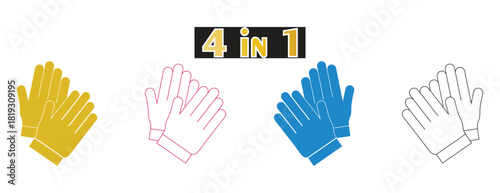 Celebration and Applause Clapping Hands Icon Set, Success and Congratulation Symbol Vector Graphic