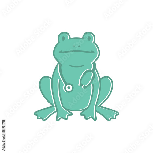 Doctor Frog Mascot Character Illustration