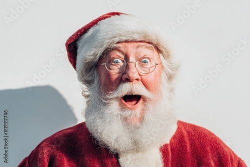 Santa Claus experiencing surprise and excitement for Christmas