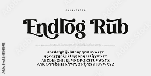 Elegant Font Uppercase Lowercase and Number. Classic Lettering Minimal Fashion Designs. Typography modern serif fonts regular decorative vintage concept. vector illustration.