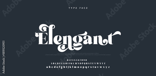 Elegant logo modern luxury alphabet font.  Typography elegant style alphabet fonts for beauty shop, decoration, business, boutique, fashion, brand, wedding, vintage design. vector illustration
