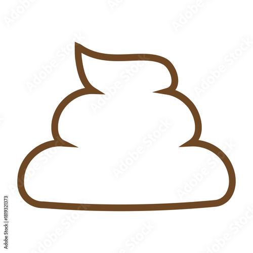 Poop line icon. Brown dog-poop outline vector icon modern style. Human or animal excrement sign for UI design. Trendy vector illustration isolated on a white background.