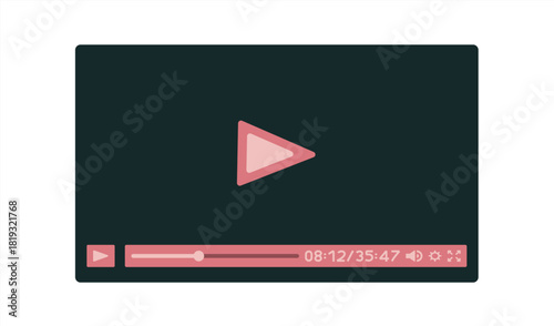 Cinematic media player interface with thin controls, timeline, and essential media buttons. Perfect for app design, UI kits, and responsive website layouts.