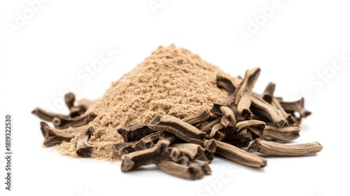 Wallpaper Mural Brown herbal powder and pieces culinary ingredient dietary supplement natural food photography Torontodigital.ca