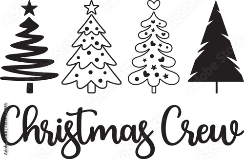 Christmas Crew on white background