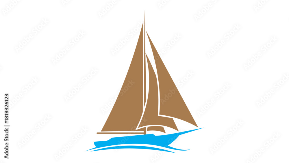 Fototapeta premium Minimalist Sailboat Icon