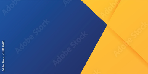 Abstract blue yellow banner geometric shapes background. Vector abstract graphic design banner pattern presentation background web template.