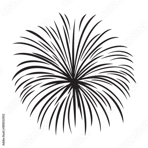 Fireworks silhouette, fireworks silhouette isolated on white background, celebratory explosion elements