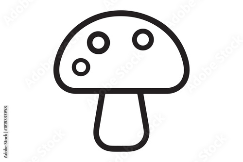 Mushroom Illustration Edible Fungi Icon Vector Design Isolated on White