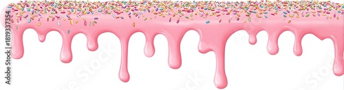 Dripping pink icing with sprinkles